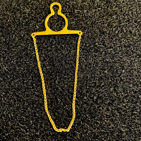 14K gold Button holder with chain - Picture 3 of 3